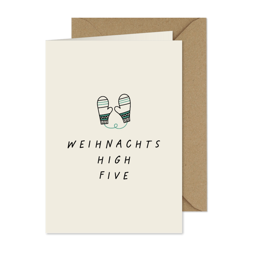 Grußkarte Weihnachten 'Weihnachts-High-Five' - Karteneindruck