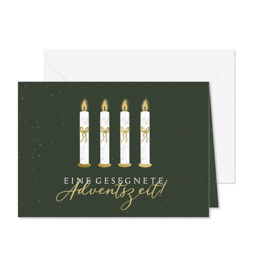 Grußkarte zum Advent mit vier Kerzen - Karteneindruck