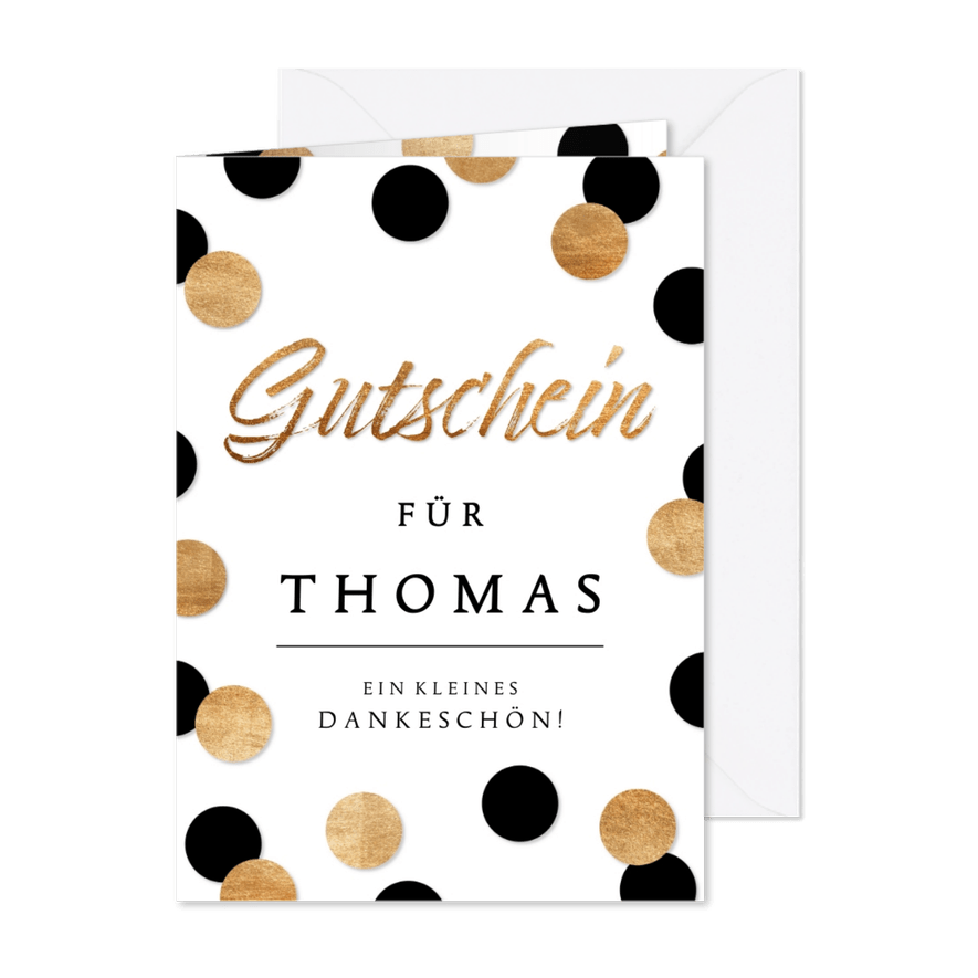 Gutscheinkarte als Dankeschön - Karteneindruck