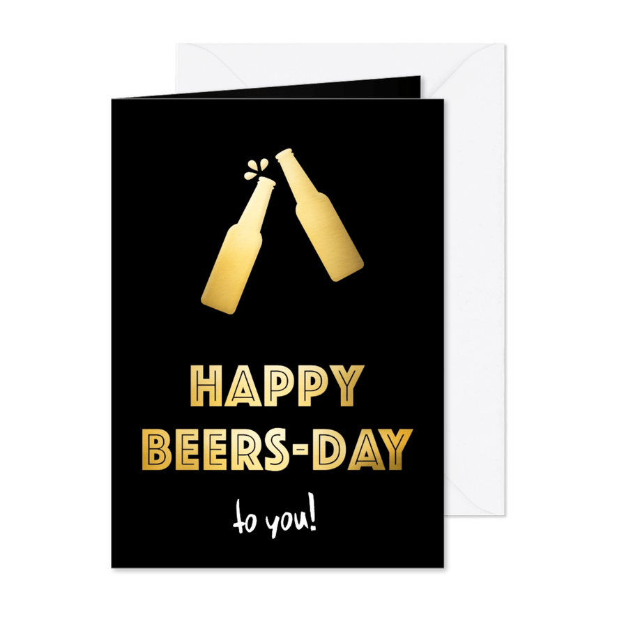 'Happy Beersday' Geburtstagkarte - Karteneindruck