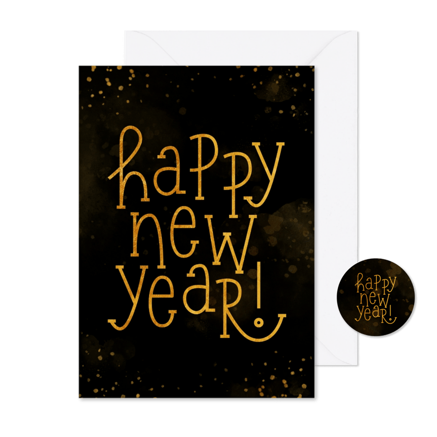 'Happy New Year' Neujahrskarte - Karteneindruck