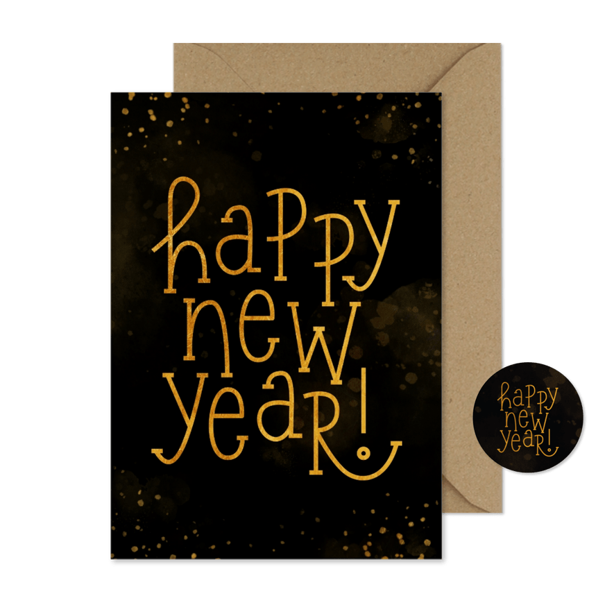 'Happy New Year' Neujahrskarte - Karteneindruck
