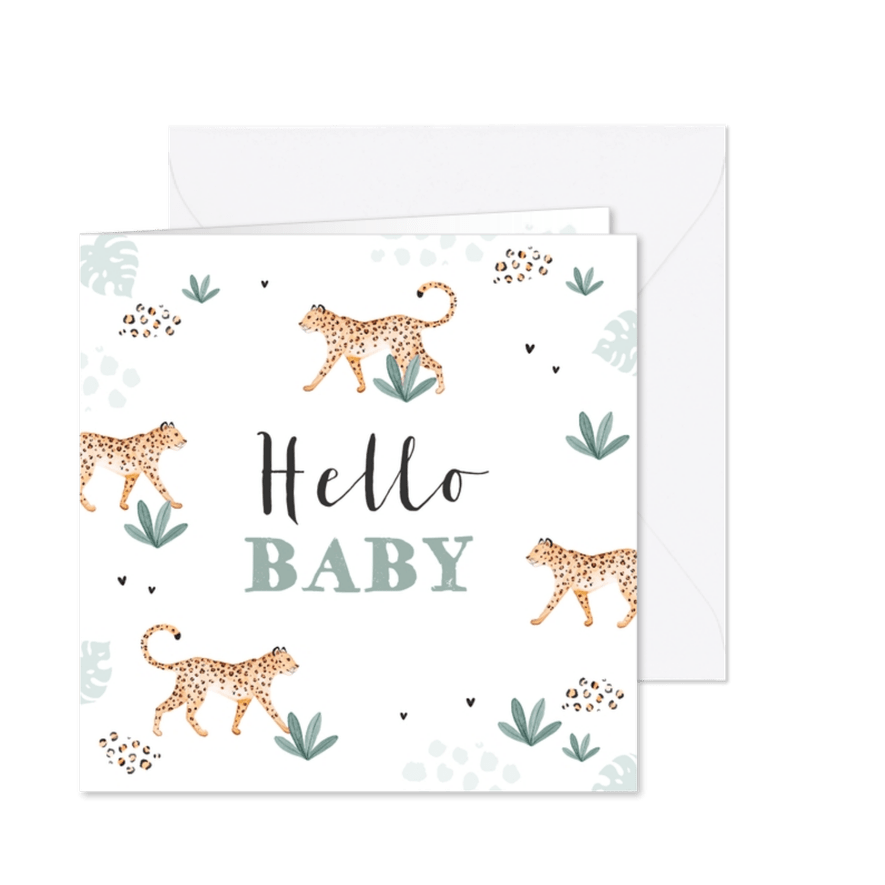 Hello Baby Glückwunschkarte Panther - Karteneindruck