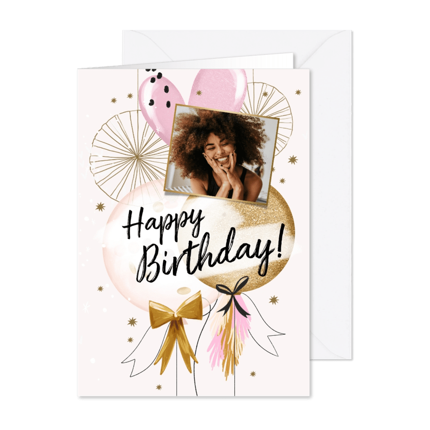 Hippe Geburtstagskarte 'Happy Birthday' - Karteneindruck