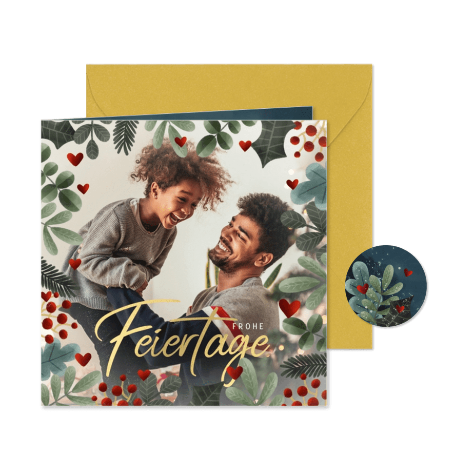 Hippe Weihnachtskarte großes Foto und Rahmen - Karteneindruck