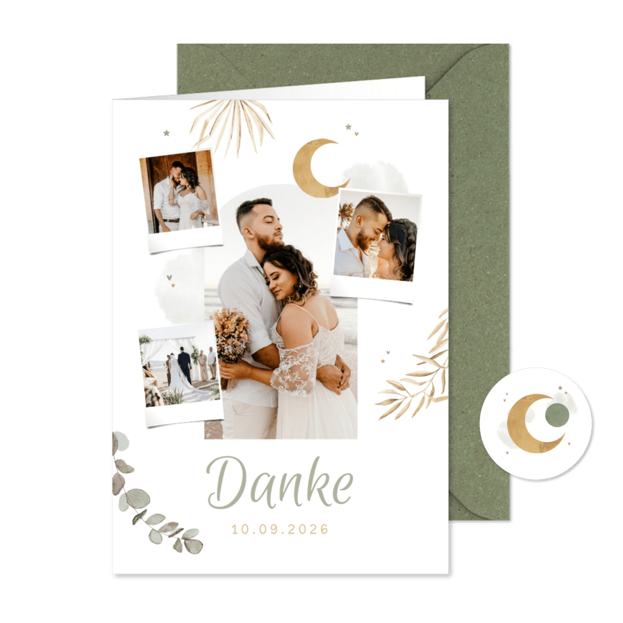 Hochzeits-Dankeskarte Fotocollage Arabian Vibes - Karteneindruck