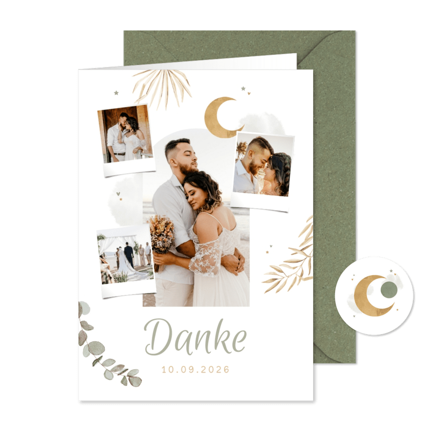 Hochzeits-Dankeskarte Fotocollage Arabian Vibes - Karteneindruck

