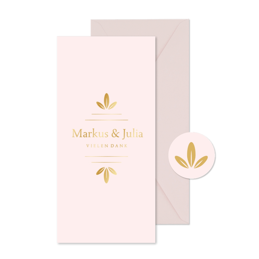 Hochzeits-Danksagung Goldornamente - Karteneindruck

