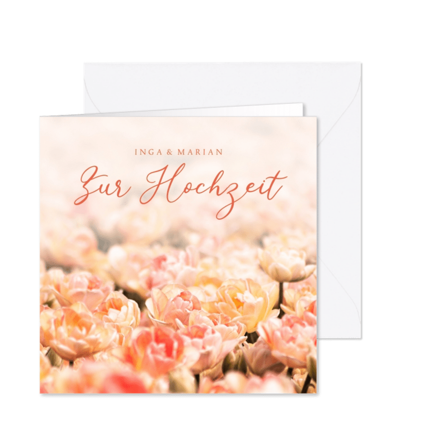 Hochzeits-Glückwunschkarte Blumenfeld - Karteneindruck