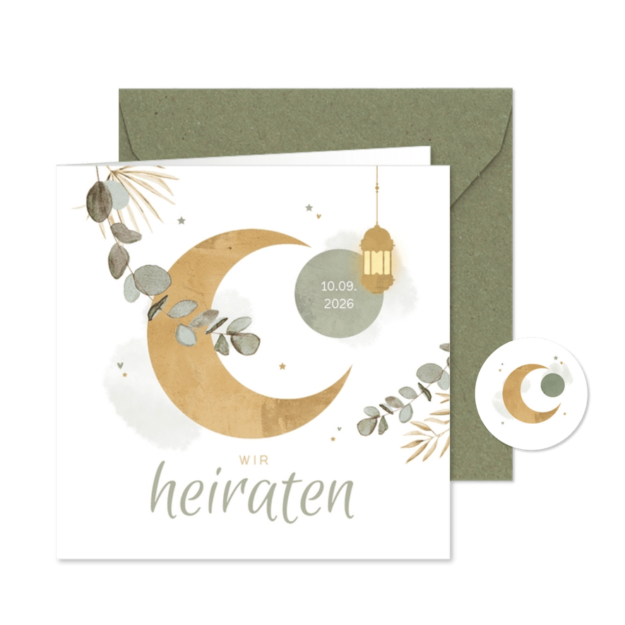 Hochzeitseinladung Arabian Vibes - Karteneindruck
