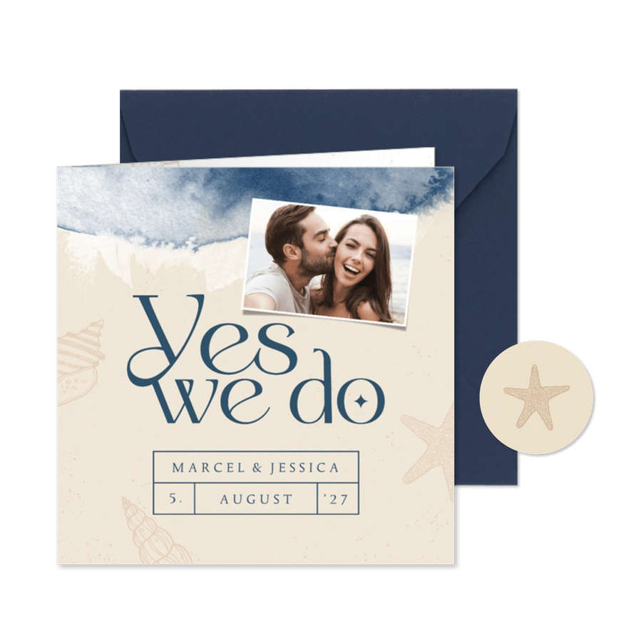 Hochzeitseinladung Brandung - Karteneindruck
