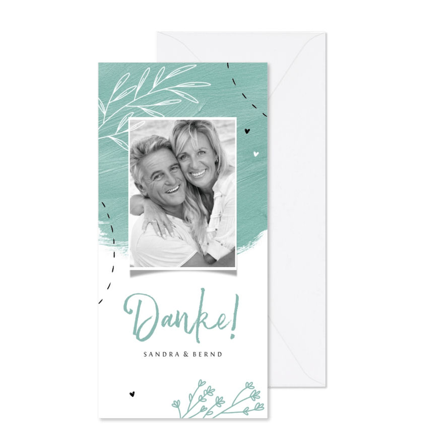 Hochzeitsjubiläum Dankeskarte Foto & Scribble - Karteneindruck