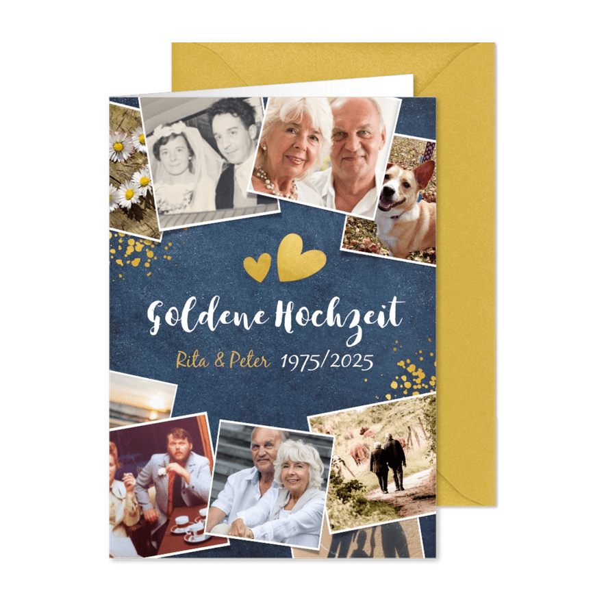 Hochzeitsjubiläum-Einladung Fotocollage - Karteneindruck