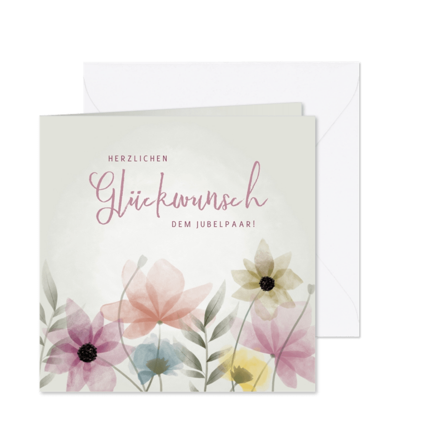 Hochzeitsjubiläum Glückwunschkarte Blumenwiese - Karteneindruck