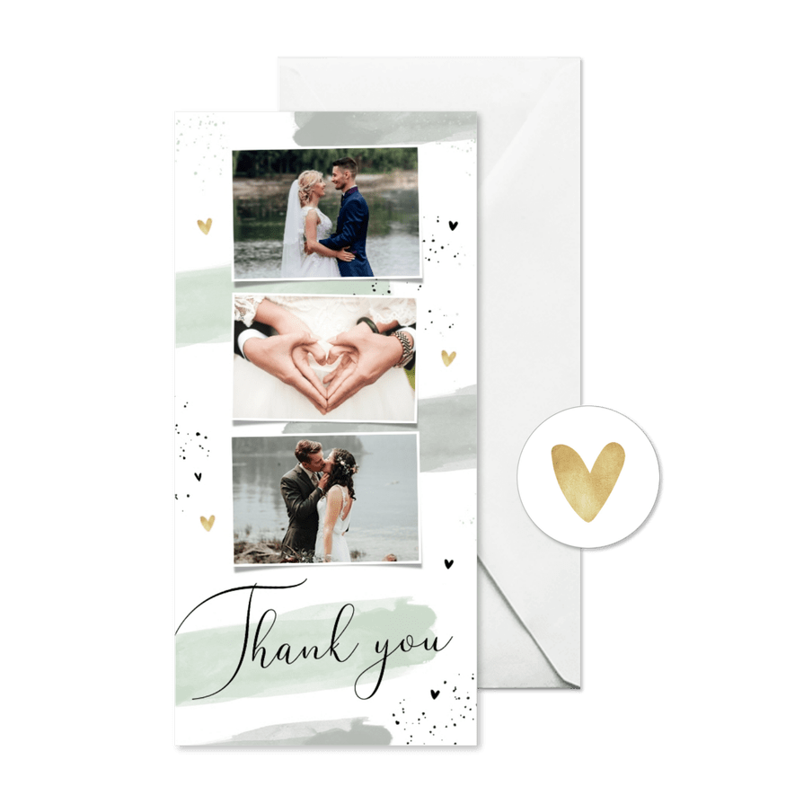 Hochzeitskarte 'Thank You' Aquarell & Typografie - Karteneindruck
