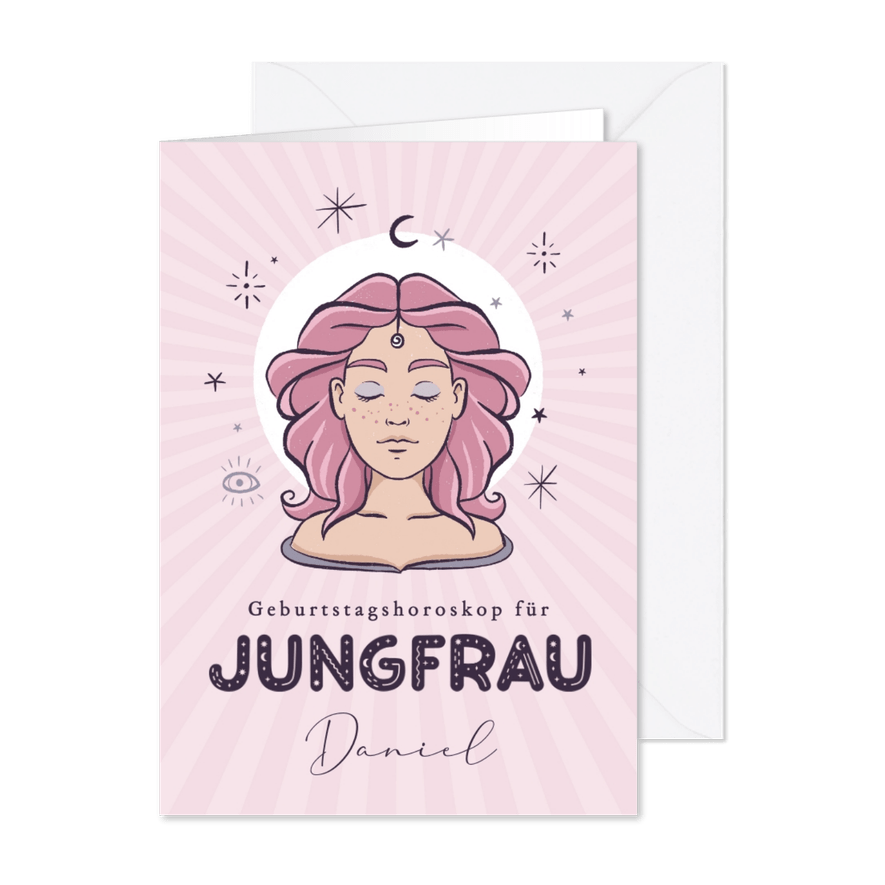 Horoskop-Geburtstagskarte Jungfrau - Karteneindruck