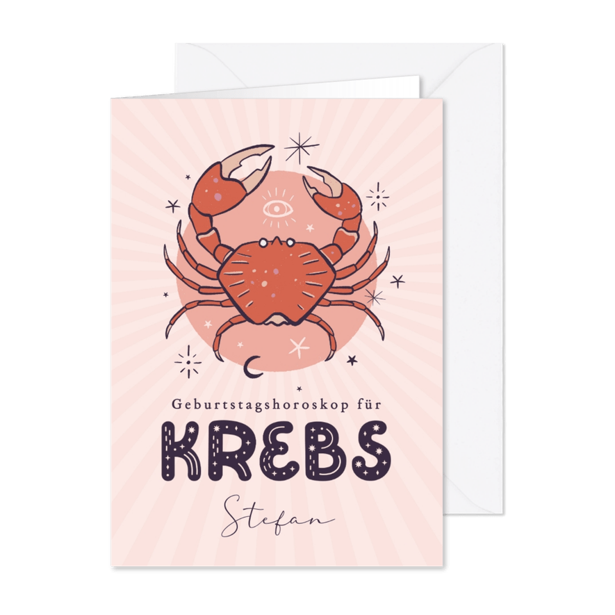 Horoskop-Geburtstagskarte Krebs - Karteneindruck