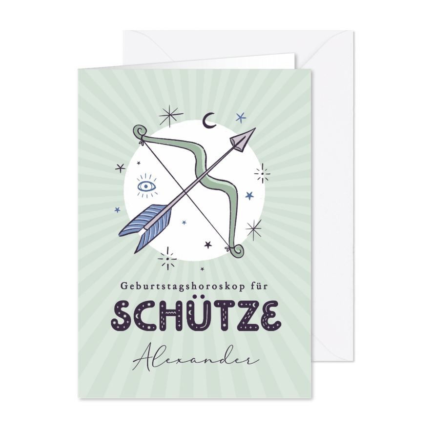 Horoskop-Geburtstagskarte Schütze - Karteneindruck
