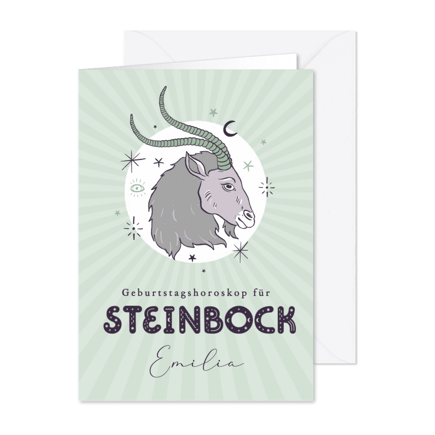 Horoskop-Geburtstagskarte Steinbock - Karteneindruck