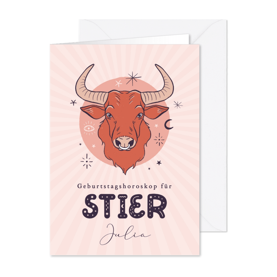 Horoskop-Geburtstagskarte Stier - Karteneindruck