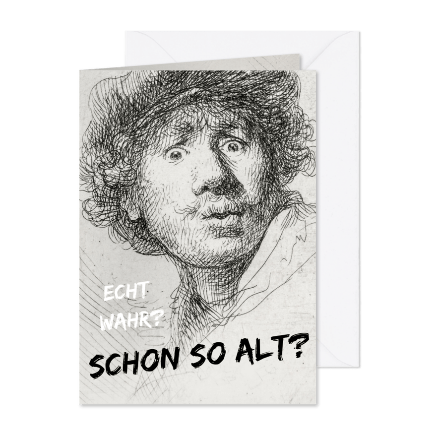 Humorvolle Glückwunschkarte Geburtstag Zeichnung - Karteneindruck