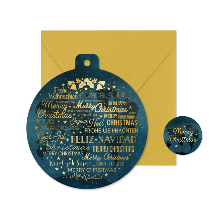 Internationale Weihnachtskarte Company Weltkarte Kugel - Karteneindruck