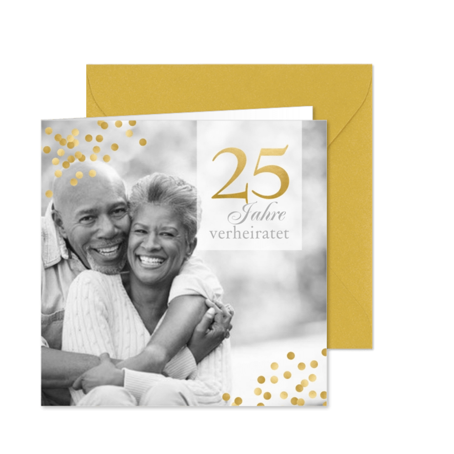 Jubiläumskarte mit Foto zum 25. Hochzeitstag - Karteneindruck
