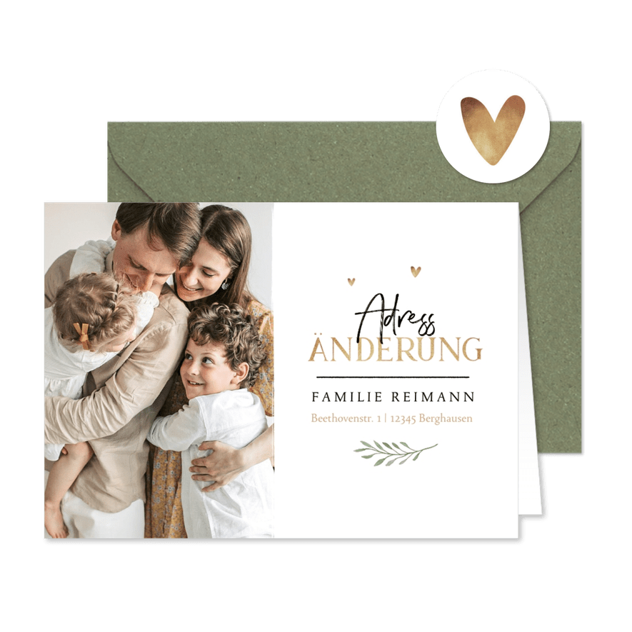 Karte Adressänderung mit Foto - Karteneindruck