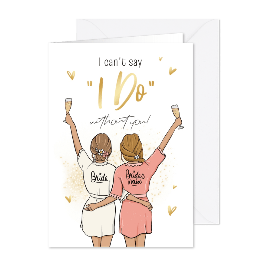 Karte Brautjungfer fragen 'Bridesmaid' - Karteneindruck