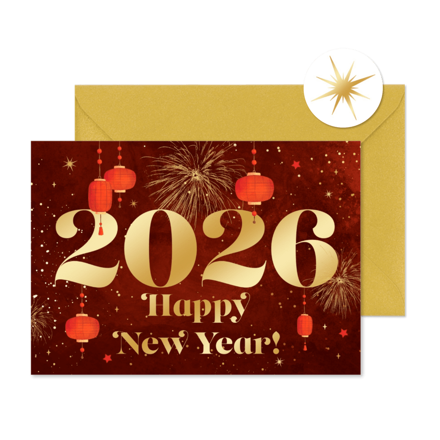 Karte chinesisches Neujahr geschäftlich 2026 Schlange  - Karteneindruck
