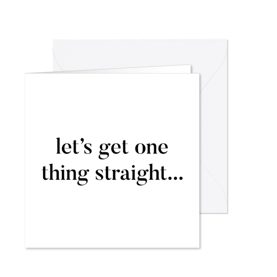 Karte Comingout 'Let's get one thing straight...' - Karteneindruck