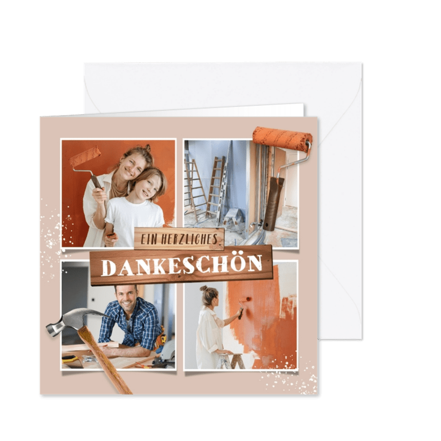 Karte Danke Hilfe Umzug & Renovieren - Karteneindruck