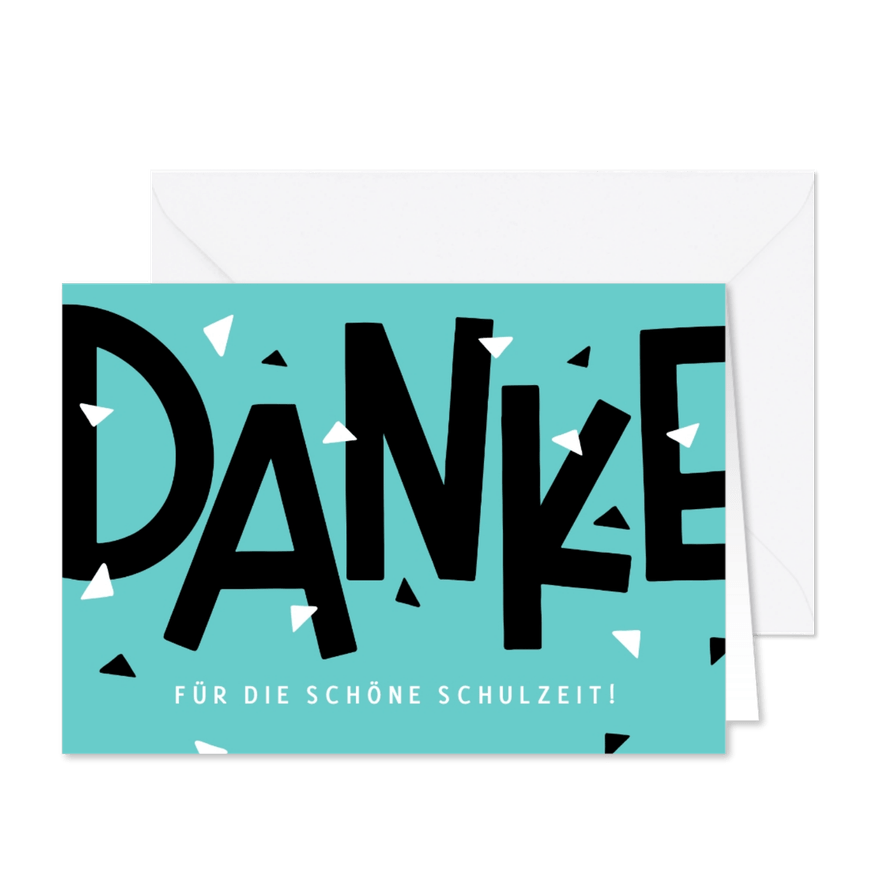 Karte Danke Schulzeit blau - Karteneindruck