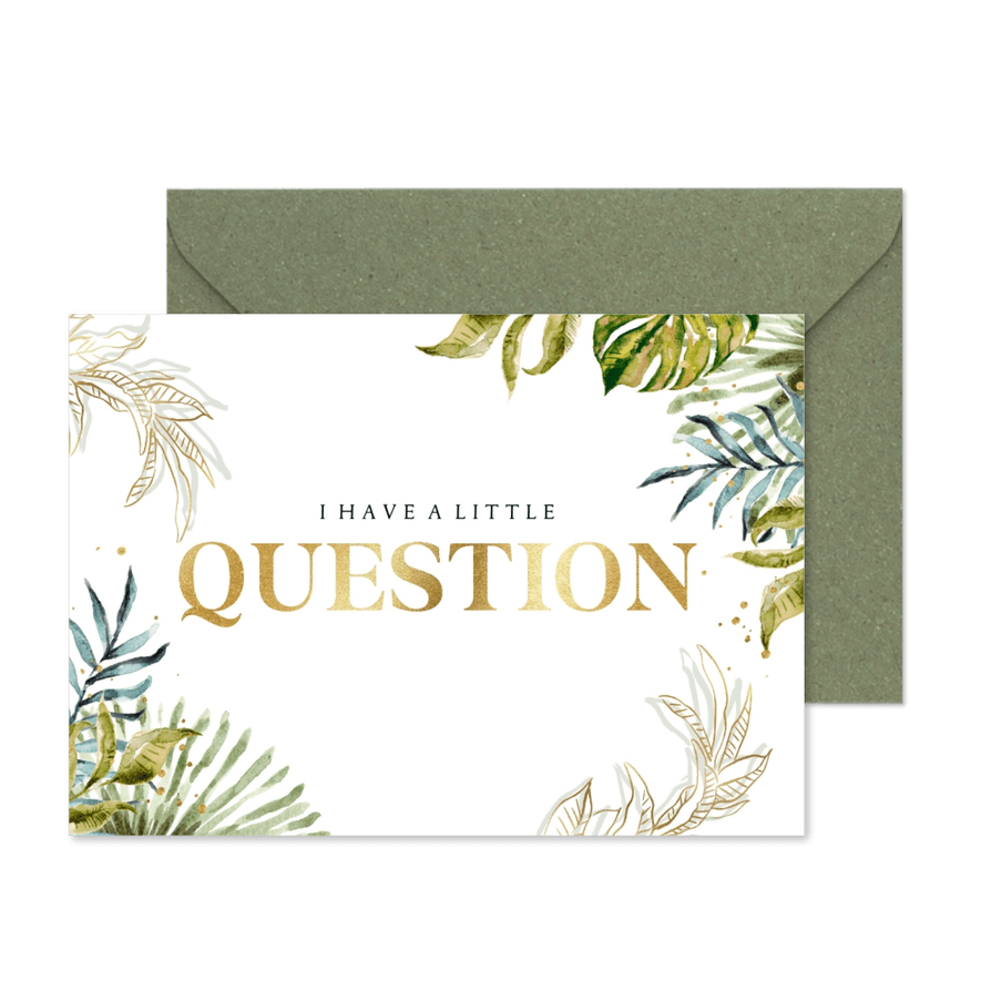 Karte Frage Trauzeugin Botanik & Goldlook - Karteneindruck
