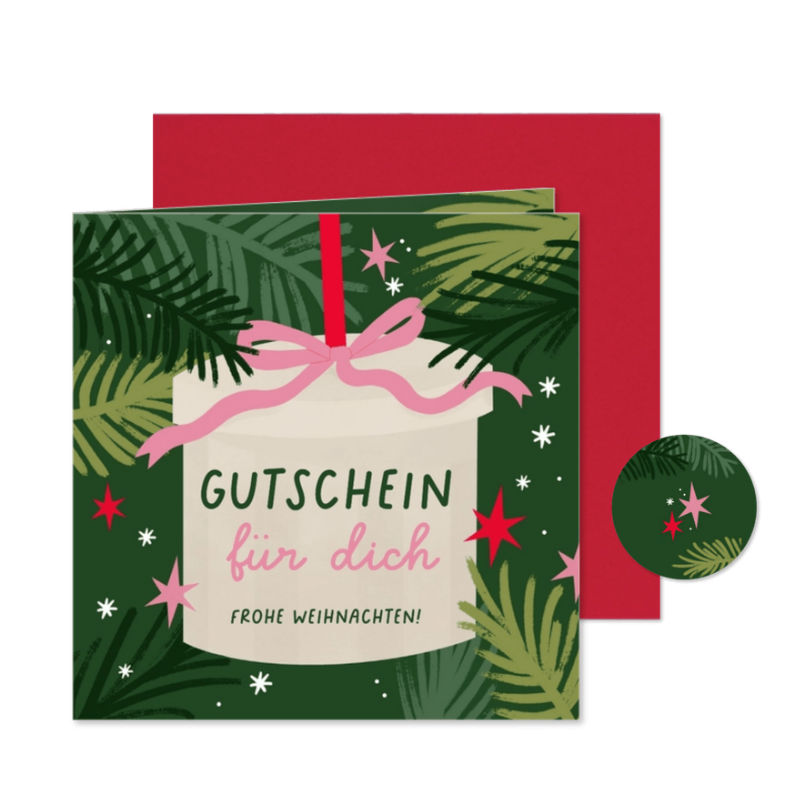 Karte für Gutschein zu Weihnachtsgeschenk - Kartenvorschau