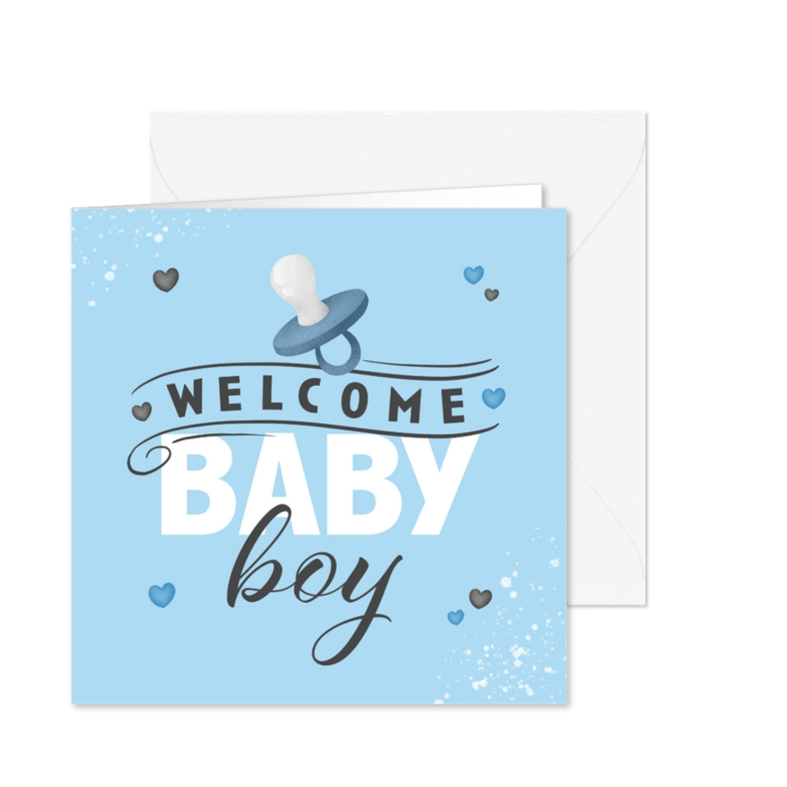 Karte Glückwunsch 'Baby Boy' - Karteneindruck