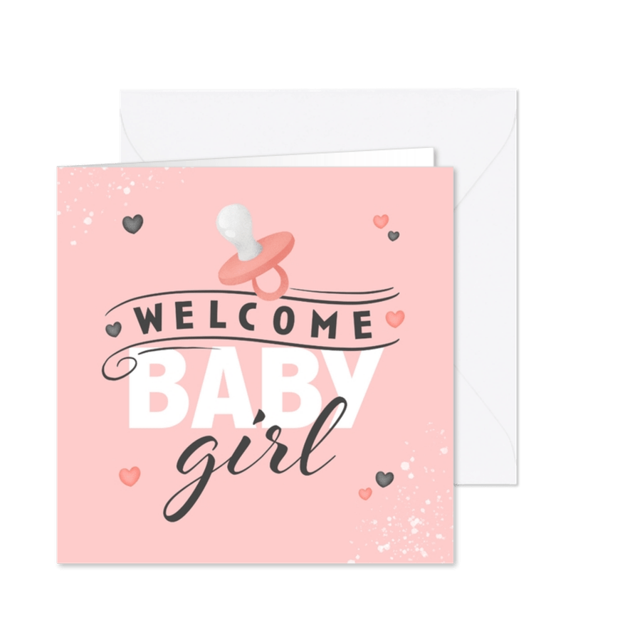 Karte Glückwunsch 'Baby Girl' - Karteneindruck