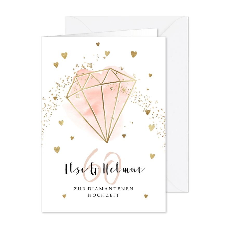Karte Glückwunsch Diamantene Hochzeit - Karteneindruck