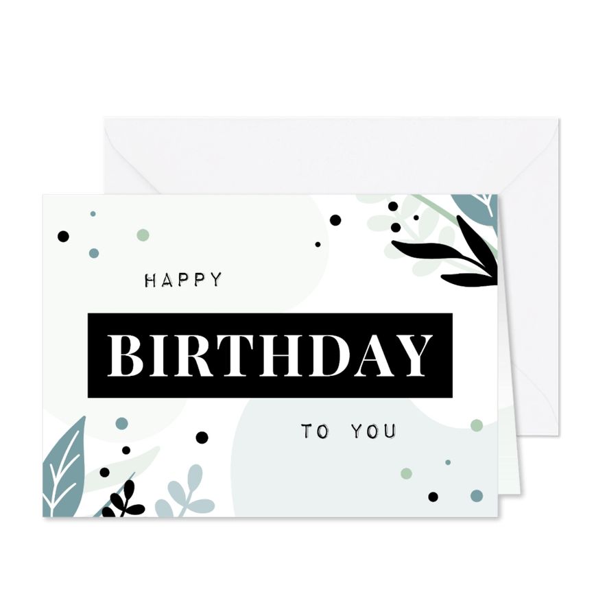 Karte Glückwunsch Geburtstag 'Happy Birthday' - Karteneindruck
