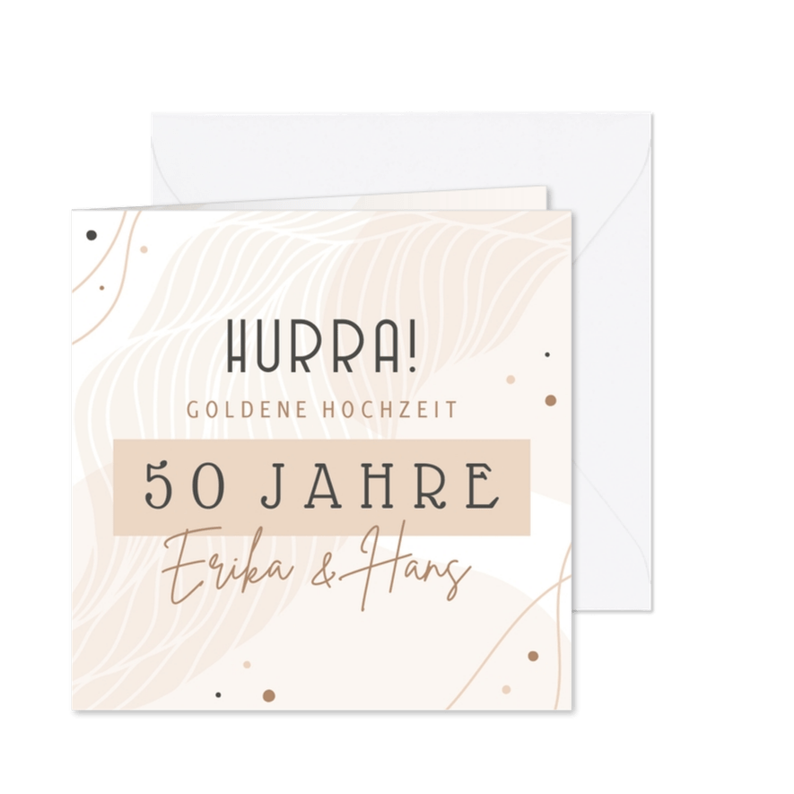 Karte Glückwunsch Goldene Hochzeit grafisch - Karteneindruck
