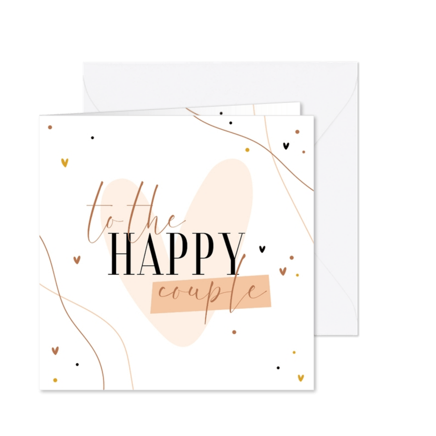 Karte Glückwunsch Hochzeit 'Happy Couple' - Karteneindruck