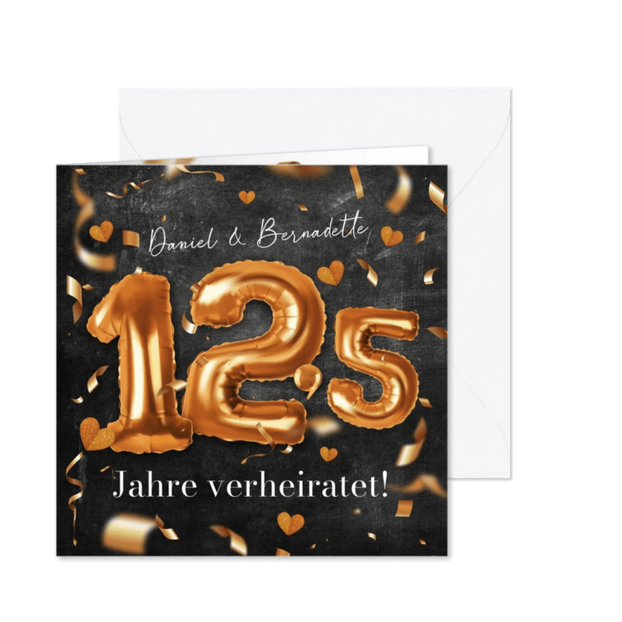 Karte Glückwunsch Hochzeitstag 12,5 Jahre Luftballons - Karteneindruck