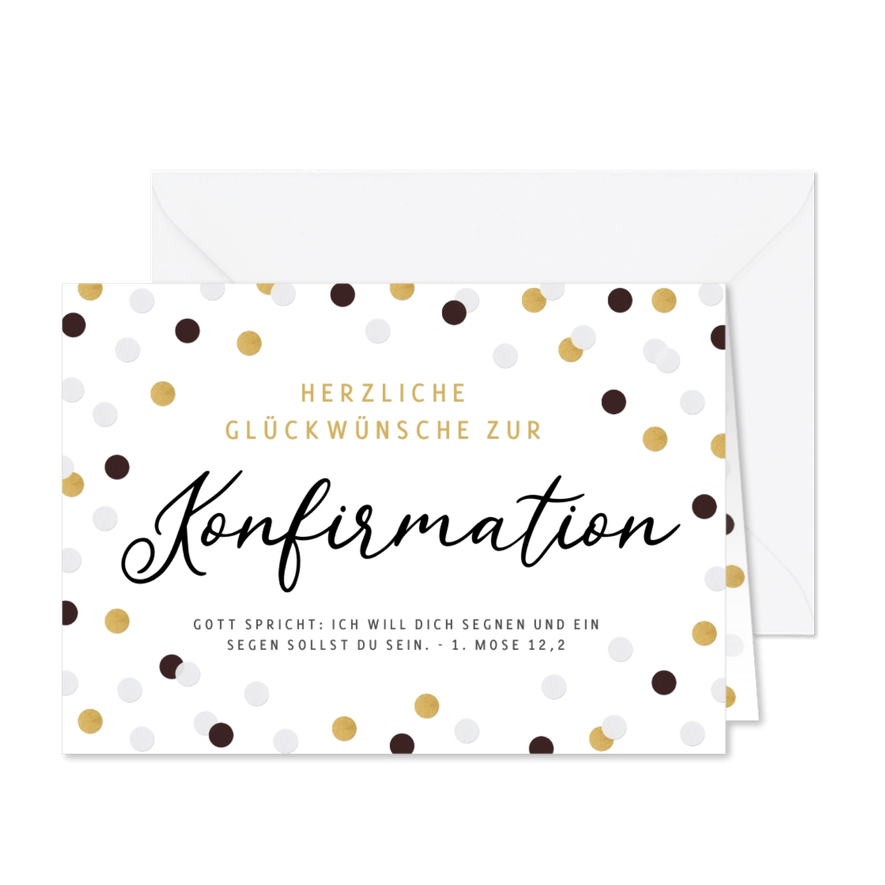 Karte Glückwunsch Konfirmation Konfetti - Karteneindruck