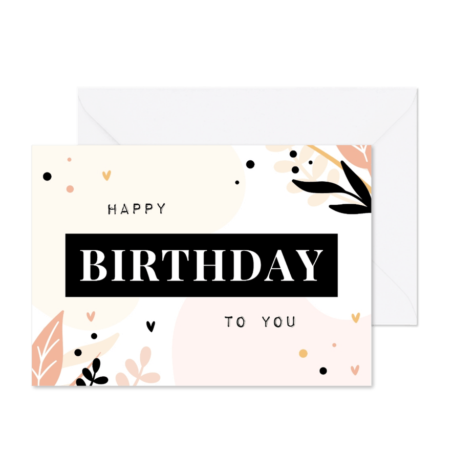 Karte Glückwunsch pastell Geburtstag 'Happy Birthday' - Karteneindruck
