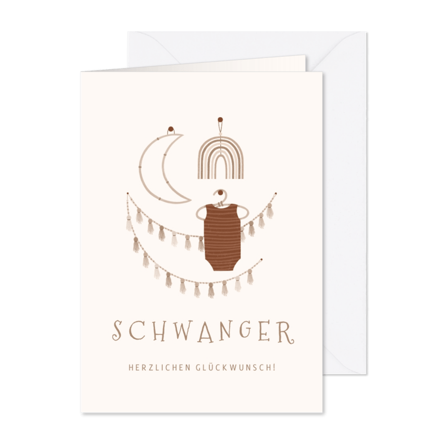 Karte Glückwunsch Schwangerschaft Babyset - Karteneindruck