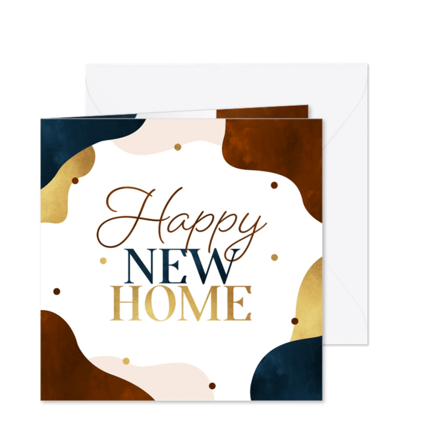 Karte Glückwunsch Umzug abstrakt 'Happy New Home' - Karteneindruck