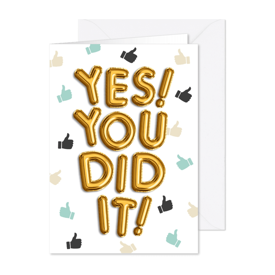 Karte Glückwunsch 'Yes! You did it' - Karteneindruck