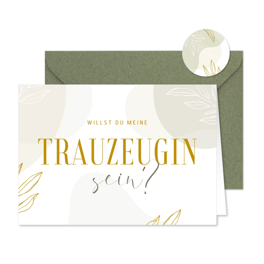 Karte Hochzeit 'Willst du meine Trauzeugin sein?' abstrakt - Karteneindruck
