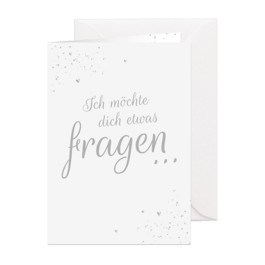 Karte 'Ich möchte dich etwas fragen...' Schrift Silberlook - Karteneindruck
