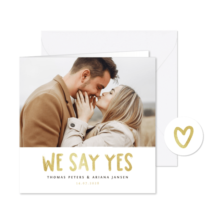 Karte mit Foto Einladung Hochzeitsfeier  - Karteneindruck
